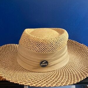 NWOT Men’s Ahead Fine Hats Sagamore Natural/Tan Gambler Straw Sun Hat Size S/M